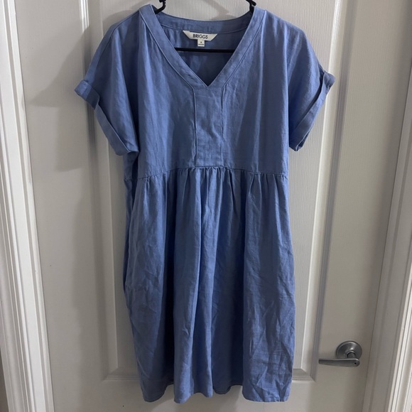 Briggs New York Dresses & Skirts - Briggs Linen Blue Dress